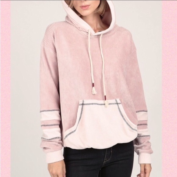 Varsity Long Sleeve Corduroy Hoodie - Picture 2 of 4